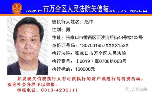 張家口一區曝光失信被執行人名單 信息系統維護服務強化執行力度